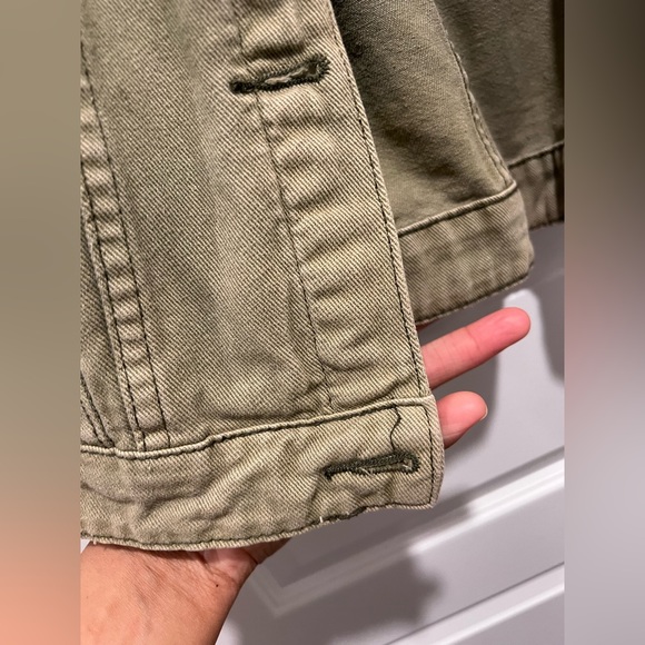 Naked Wardrobe Green distressed denim jacket - Picture 9 of 10